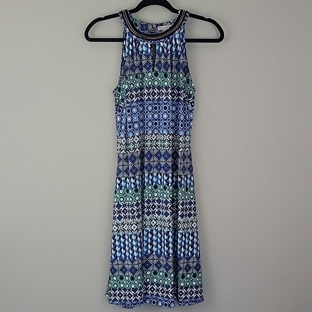 Dressbarn Dress Size medium multicolored Geometric Pattern Sleeveless